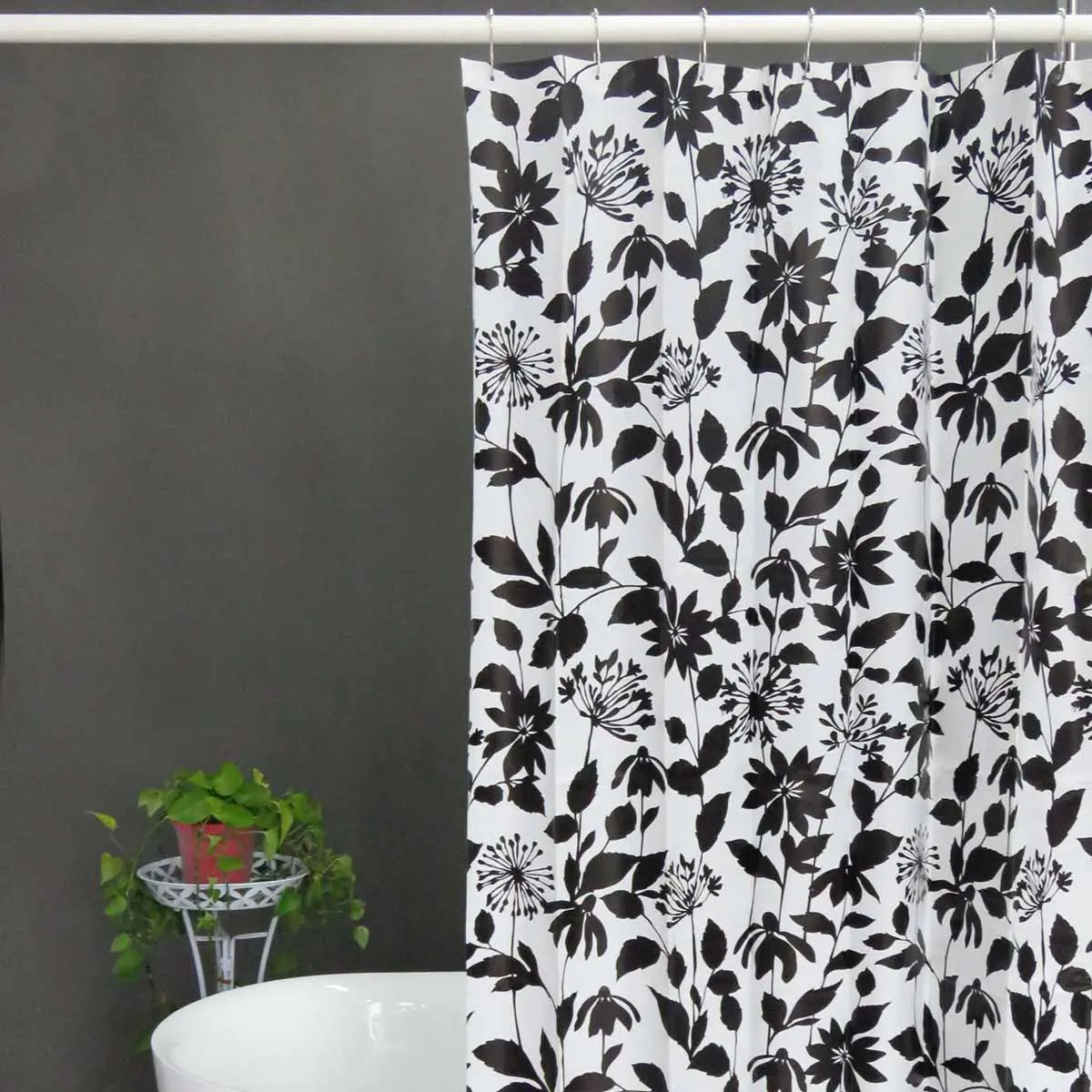 Midnight Bloom PEVA Shower Curtain