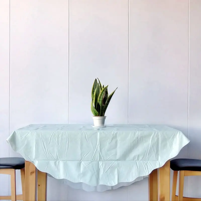 Light Blue Flannel Backed Vinyl Tablecloth