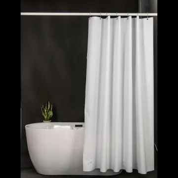 Waterproof White Shower Curtain Liner - PEVA Lightweight Plastic Shower Liner with 3 Magnets, Shower Curtains for Bathroom, 72" x 72", White