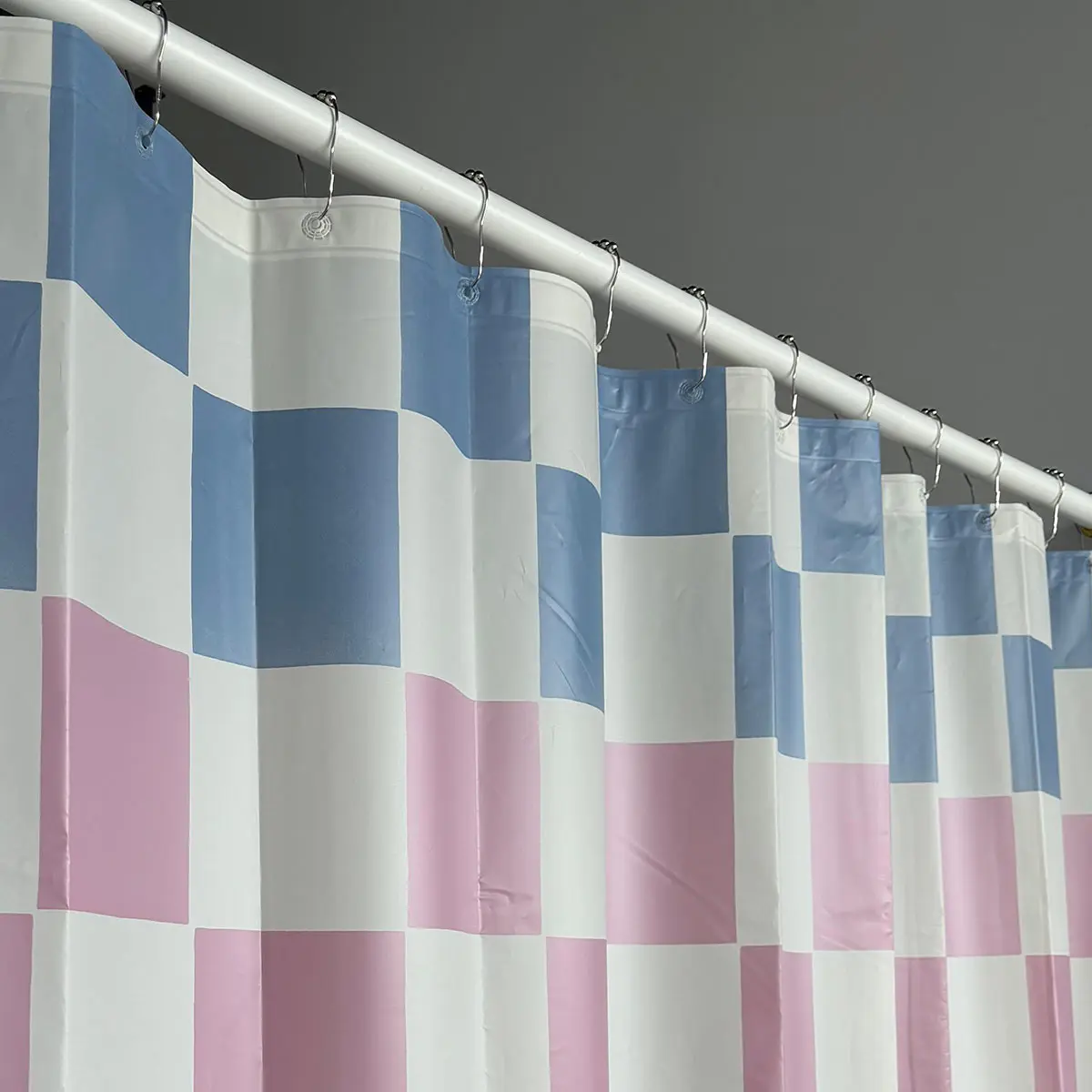Color Block PEVA Shower Curtain