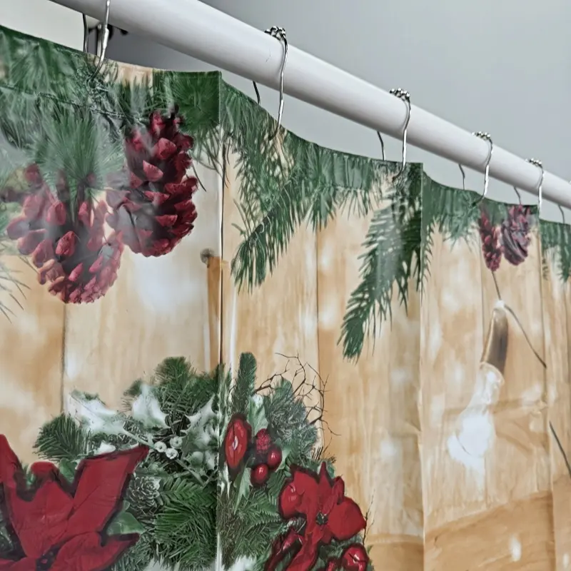 Festive PEVA Shower Curtain