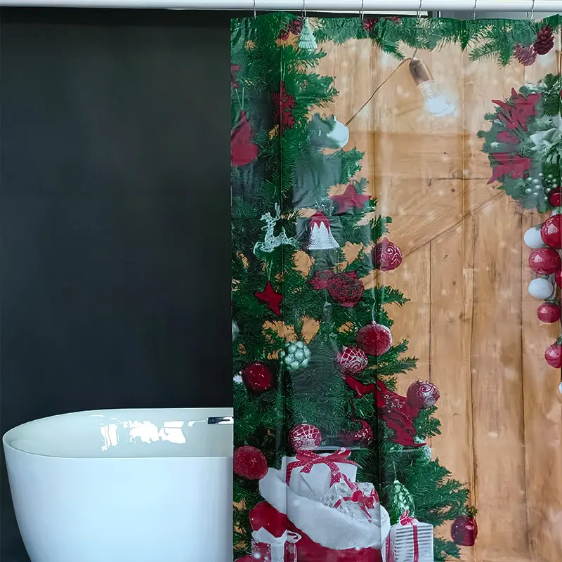 Festive PEVA Shower Curtain