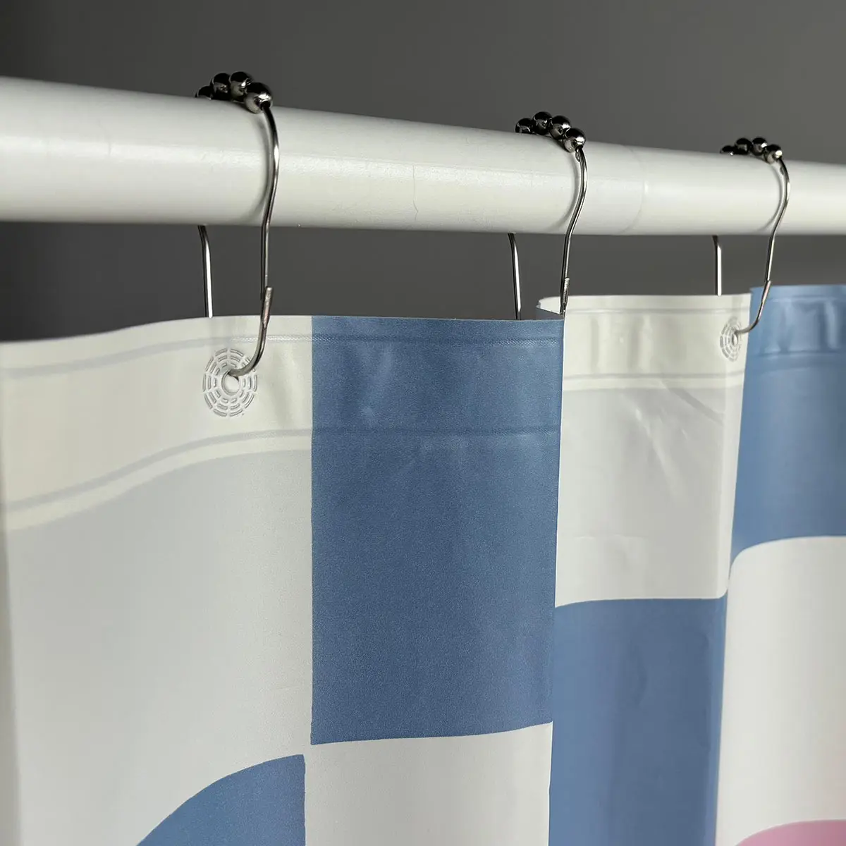 Color Block PEVA Shower Curtain