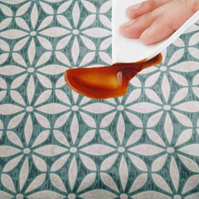 Geometric Pattern Vinyl Tablecloth with Backing