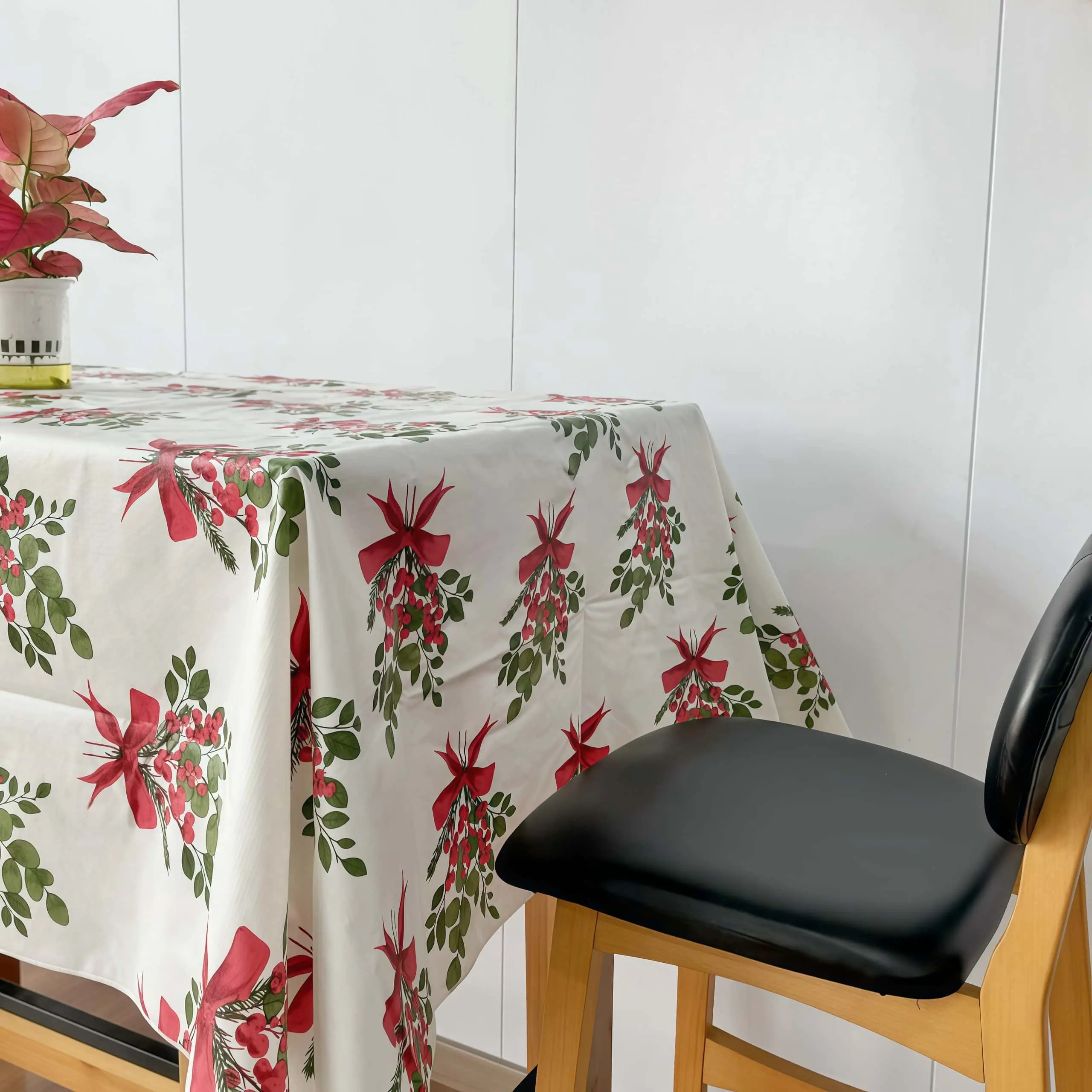 Christmas Cheer Flannel Backed Vinyl Tablecloth