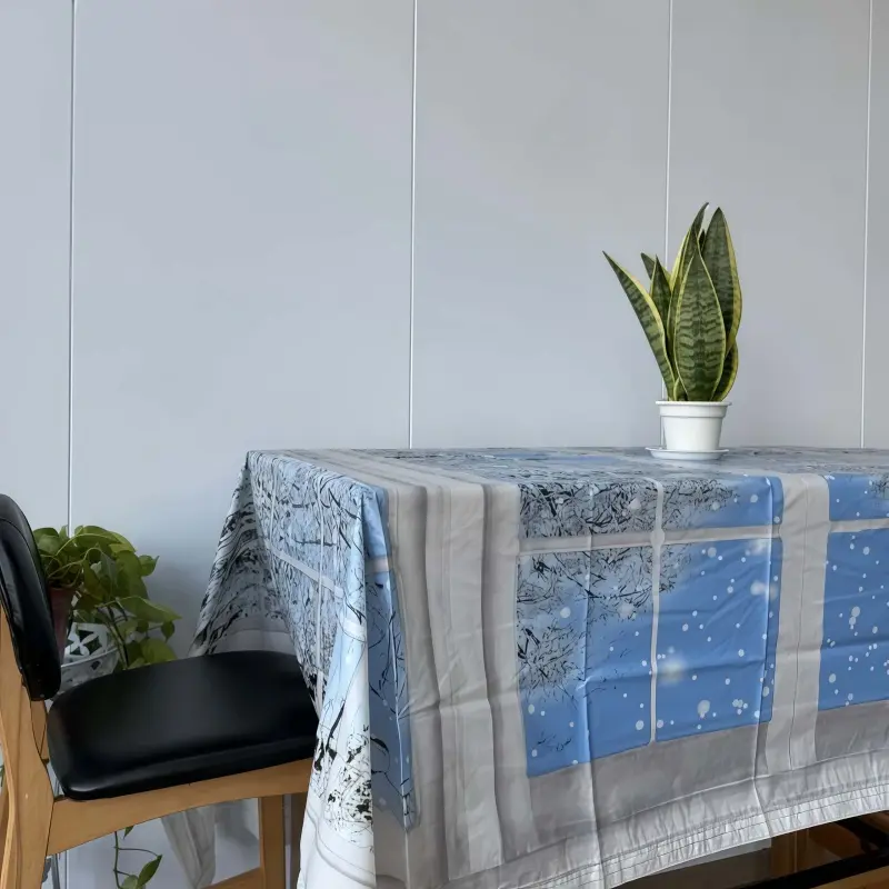 Winter View Flannel Backed Vinyl Tablecloth