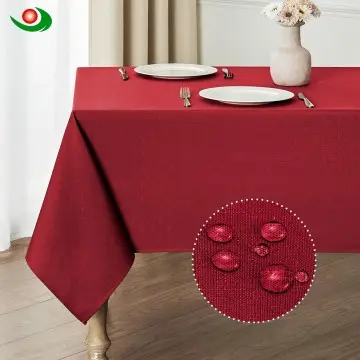 Cotton Tablecloth Dark Red - Jiayuan: Traditional Rectangle,Suitable for Various Occasions, Especially for Outdoor Summer Dinners and Parties