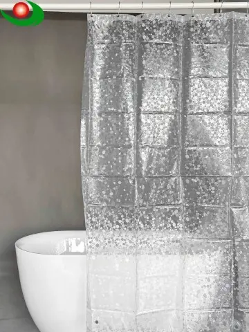 Jiayuan PEVA Clear Thin Shower Curtain Liner, Lightweight Plastic Bathroom Shower Showroom Inner Curtain with Rustproof Metal Grommets and Weighted Magnets(NO Hooks)