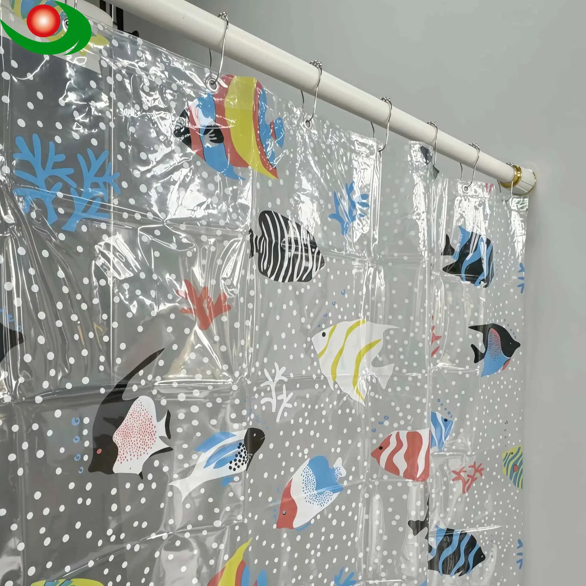 Ocean Theme PEVA Shower Curtain