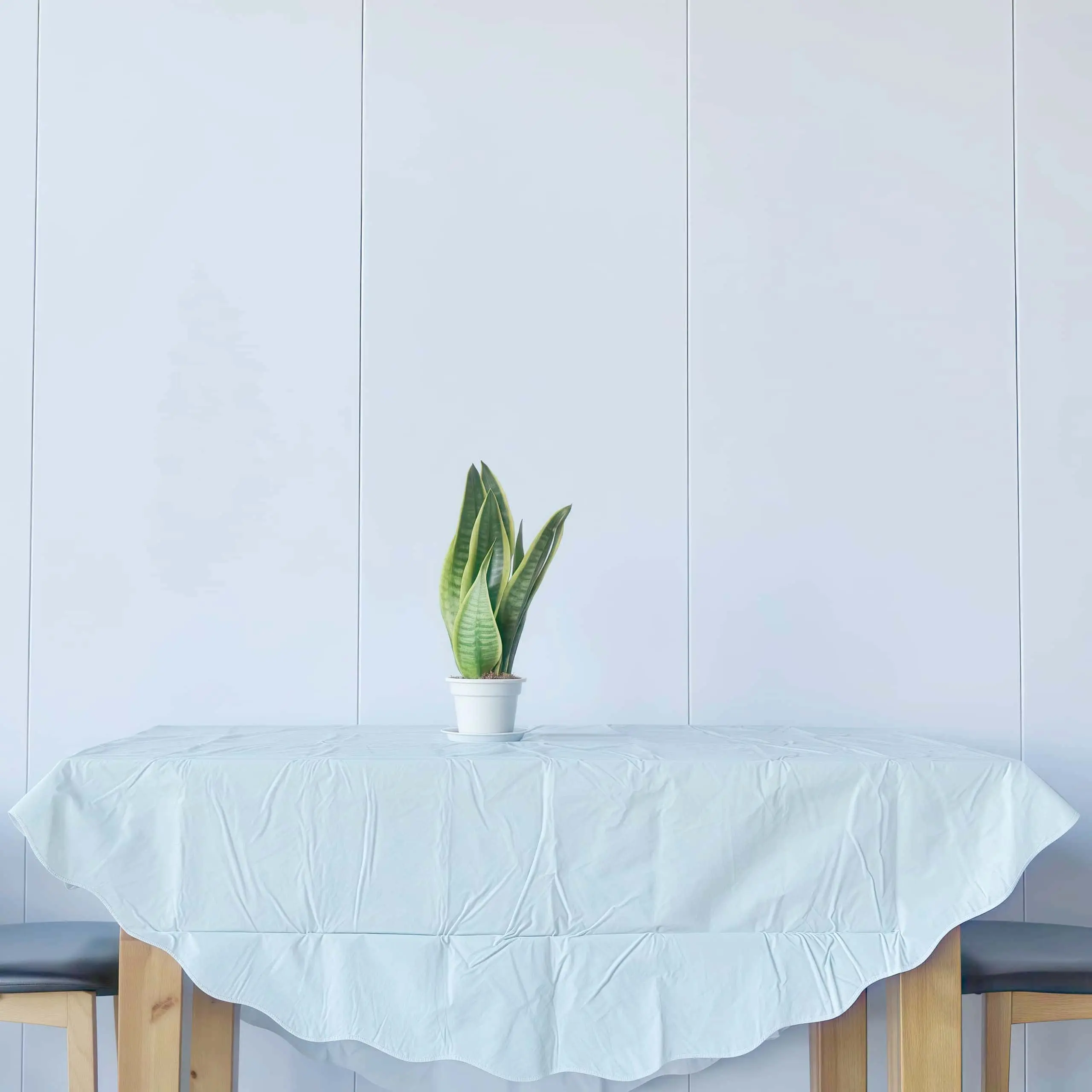 Light Blue Flannel Backed Vinyl Tablecloth