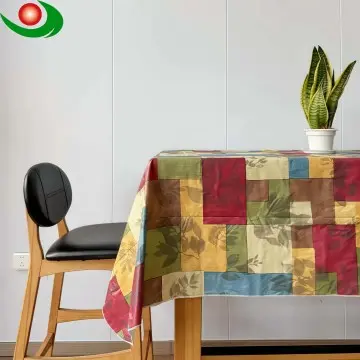 Jiayuan PEVA Rectangular Tablecloth (Party Use) - Wipeable, Classic Retro Colorful Pattern, Easy to Clean, Reusable, Waterproof & Oil-Proof, Washable - for Picnic, Party, Dinner