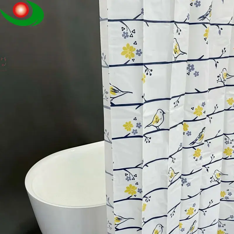 Charming Bird Pattern PEVA Shower Curtain