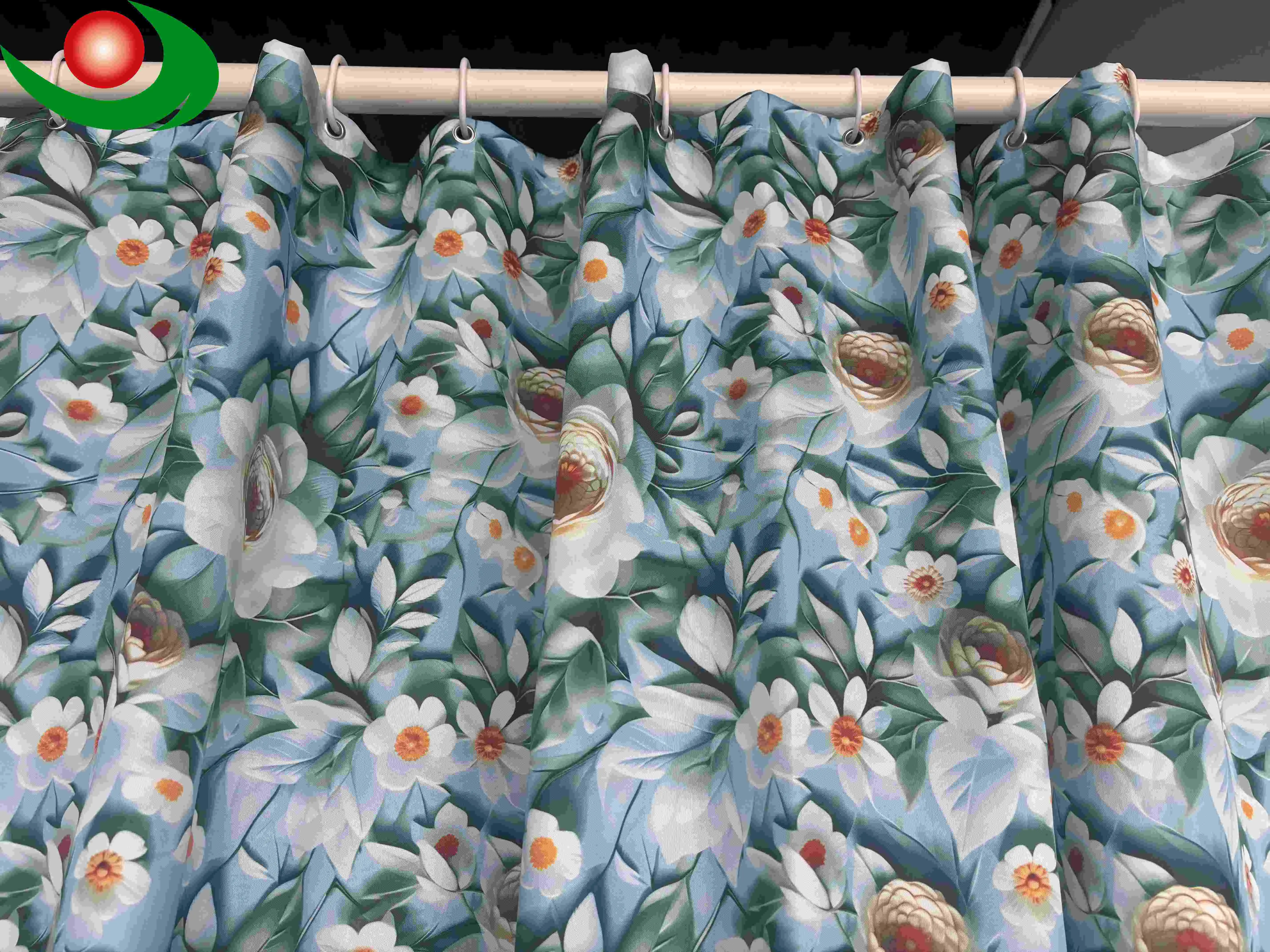 Nature-Inspired Fabric Shower Curtain