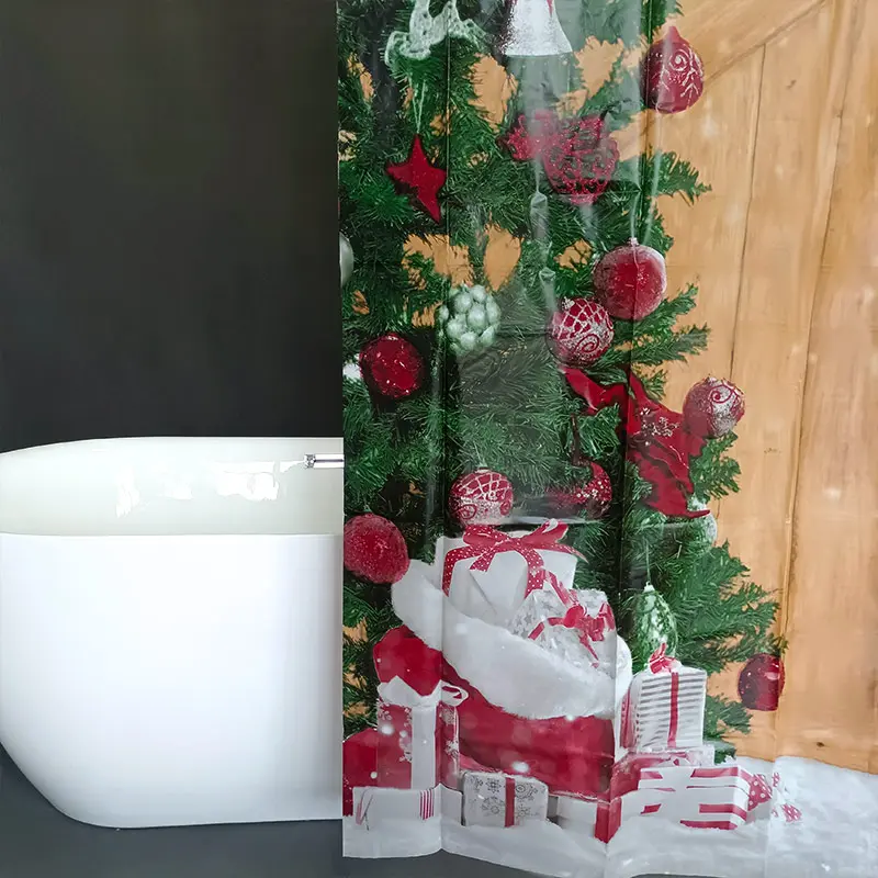 Festive PEVA Shower Curtain