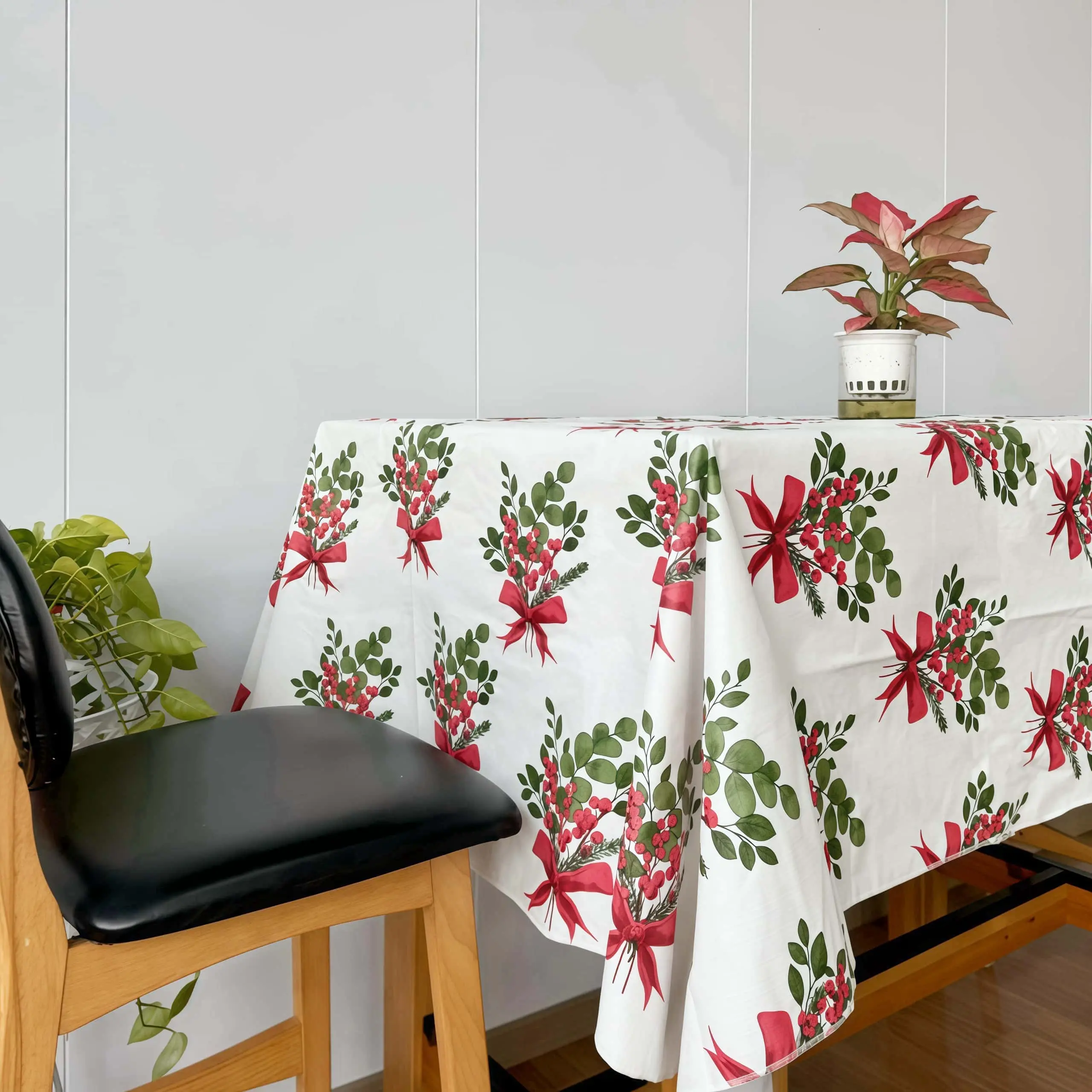 Christmas Cheer Flannel Backed Vinyl Tablecloth