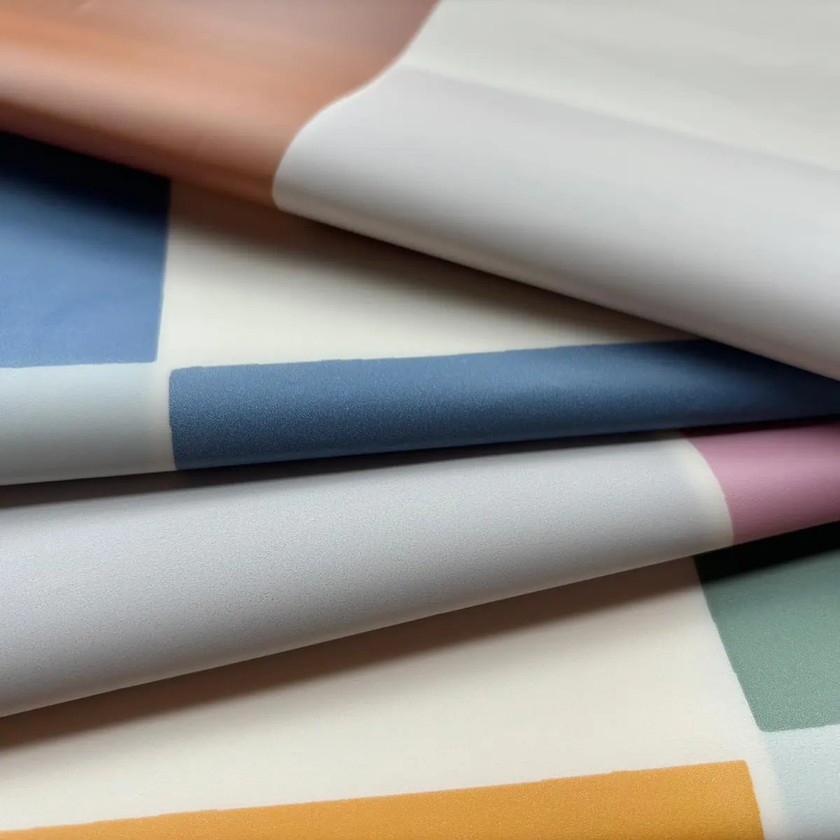 Color Block PEVA Shower Curtain