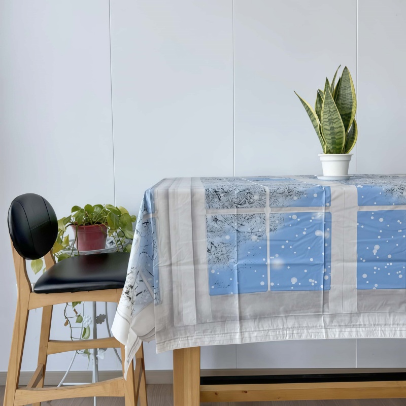 Winter View Flannel Backed Vinyl Tablecloth