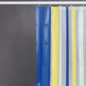 Seaside Charm PEVA Striped Shower Curtain