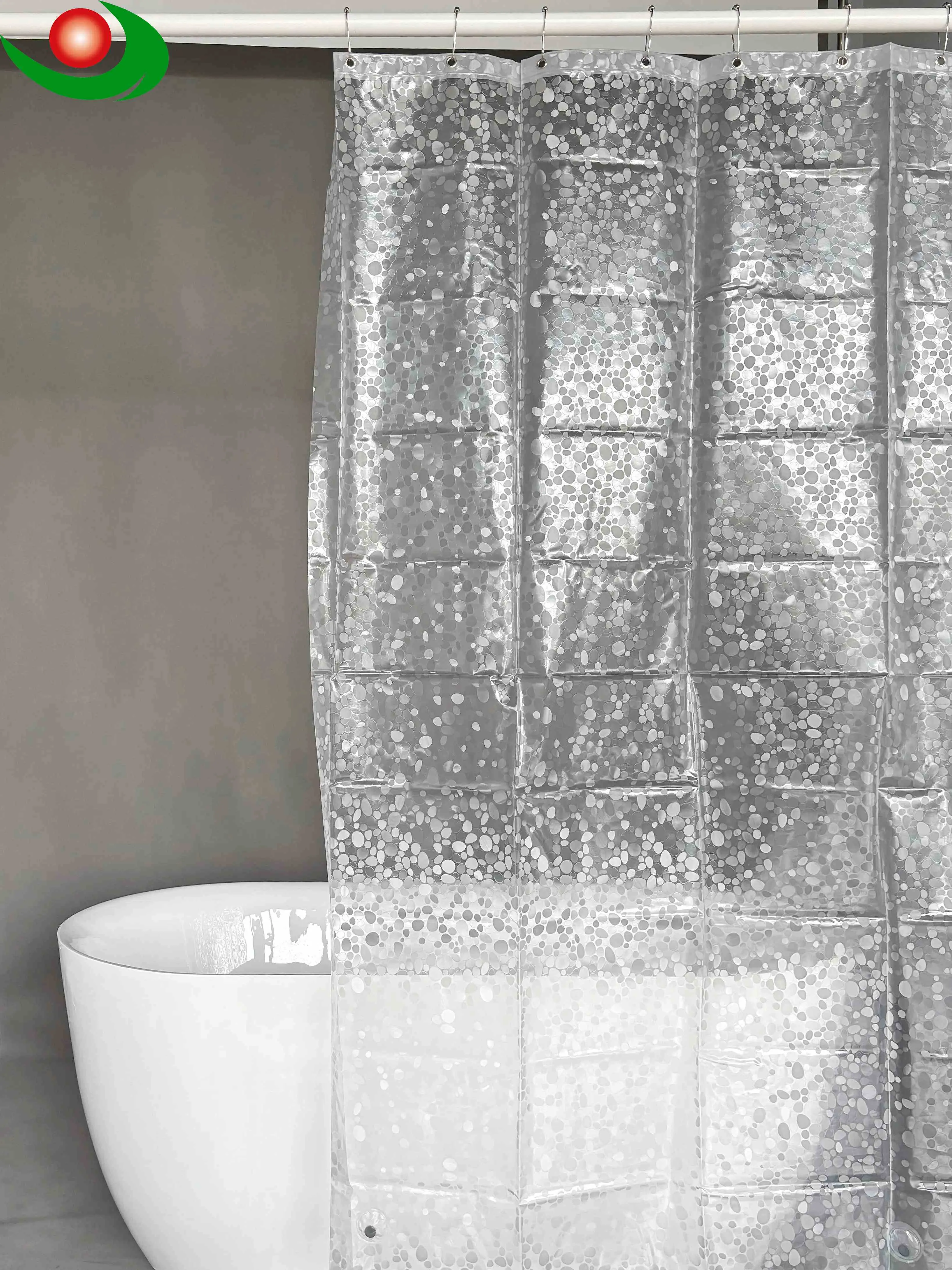 Jiayuan PEVA Clear Thin Shower Curtain Liner, Lightweight Plastic Bathroom Shower Showroom Inner Curtain with Rustproof Metal Grommets and Weighted Magnets(NO Hooks)