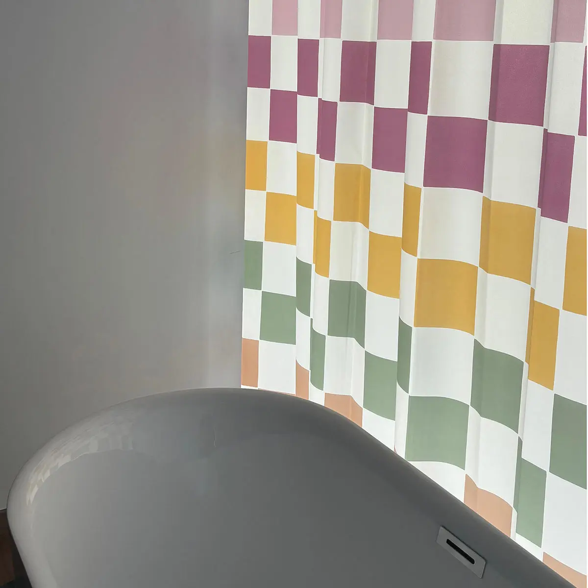 Color Block PEVA Shower Curtain