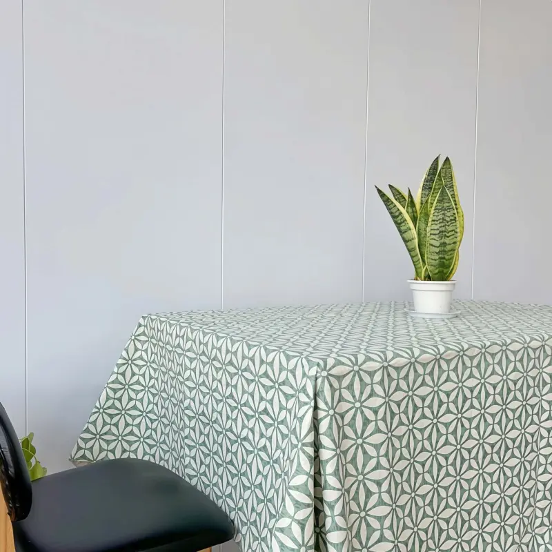 Geometric Pattern Vinyl Tablecloth with Backing