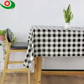 Black and White Checkered Tablecloth, High-Quality PEVA Composite Needle-Punched Cotton Material, Customizable Size & Shape, Suitable for Daily Home Use, Birthday Parties, Picnics, etc.