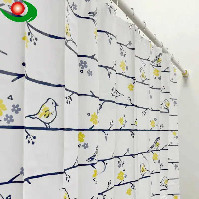 Charming Bird Pattern PEVA Shower Curtain