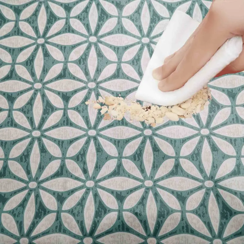 Geometric Pattern Vinyl Tablecloth with Backing